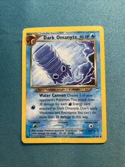 Pokemon TCG Dark Omanyte Neo Destiny Card 37/105 Unlimited Uncommon - Image 1