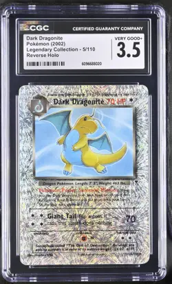 Pokemon Card CGC 3.5 Dark Dragonite Reverse Holo Legendary Collection 5/110 - Image 1