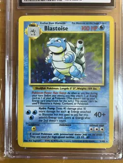 Game Card Pokemon Blastoise 1999 CGC Excellent 5 Base Set 2/102 Holo Graded Card - Image 2