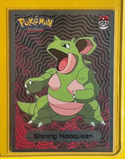 💥 Shiny NIDOQUEEN Pokemon Vintage Art CARD Metallic Foil Collectible Anime NM💥 - Image 1