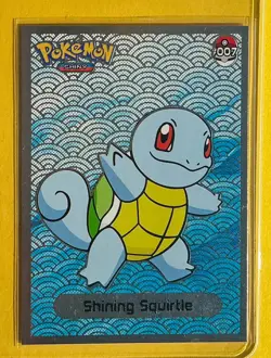 💥 Shiny SQUIRTLE Pokemon Vintage Art CARD Metallic Foil Collectible Anime NM💥 - Image 1
