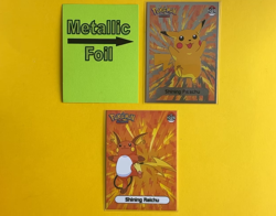 💥 PIKACHU & RAICHU Evolution Pokemon ART Cards 1997 “SHINY” Set NM 2 PC SET 💥 - Image 2