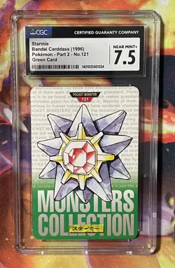 1996 Pokemon Bandai Carddass Green Card Part 2 #121 Starmie CGC 7.5 NM+ - Image 1