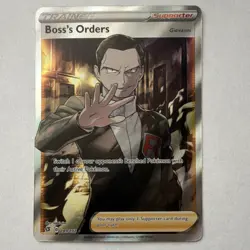 Pokemon Boss's Orders Giovanni Trainer Supporter Holo 189/192 2020 - Image 3