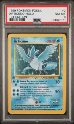 1999 POKEMON FOSSIL 1ST EDITION #2 ARTICUNO-HOLO PSA 8 #2 - Image 1
