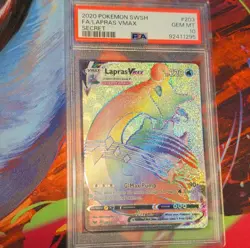 Pokemon Lapras VMAX Secret Rare Swsh01 Sword & Shield PSA 10 Holo 203/202 - Image 1