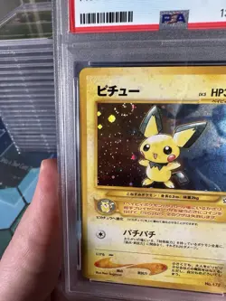 Pokemon 2000 Pichu Holo + Swirl! No. 172 JPN Neo PSA 9 - Image 3