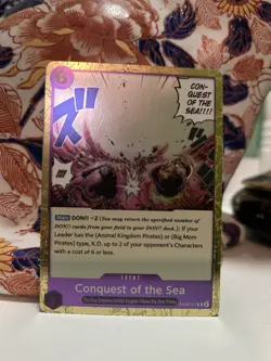 Conquest of the Sea OP08-077 Rare English Two Legends One Piece TCG Card Game - Image 1