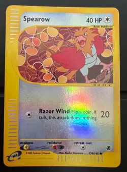 POKEMON E-SERIES EXPEDITION COMMON REVERSE HOLO SPEAROW CARD 130/165 - Image 1