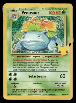 Venusaur 15/102 Holo Rare 25th Celebrations Pokemon Card - DMG - Image 1