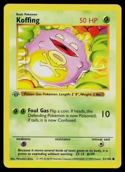 Pokemon Card - Koffing 1st Edition Base Set Shadowless 51/102 - Image 1
