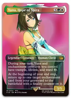 Yuna, Hope of Spira (Borderless) #404 (Foil) (NM) Final Fantasy FIN Magic MTG - Image 1