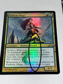 MTG Foil Prerelease Gatecrash PGTC Fathom Mage NM (U&D Scratch Misrint) - Image 2