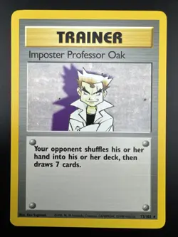 Imposter Professor Oak 73/102 Pokemon Base Set Rare Regular LP - Image 3