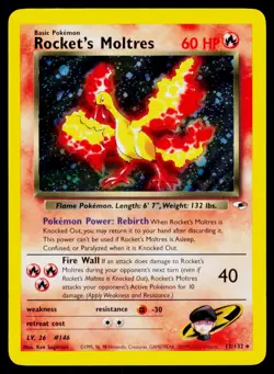 Rocket's Moltres - Unlimited Holo 012/132 Holo Rare Pokemon Gym Heroes MP - Image 1