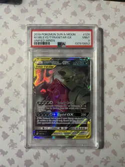 2019 Pokemon Unified Minds Mega Sableye & Tyranitar GX #126 PSA 9 TAG TEAM - Image 1