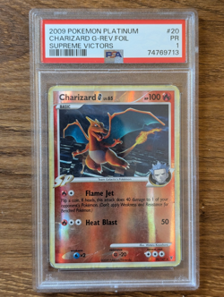 2009 Pokemon Platinum Supreme Victors PSA 1 Charizard G-Reverse Foil Holo POOR - Image 1