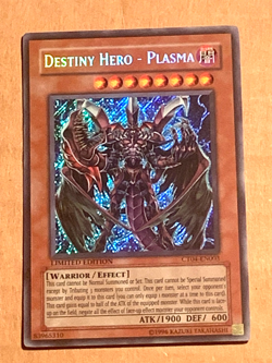 yugioh Destiny Hero Plasma CT04-EN003 Secret Rare Limited Edition Near Mint - Image 1