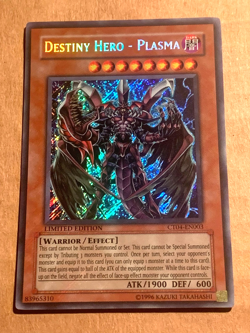 yugioh Destiny Hero Plasma CT04-EN003 Secret Rare Limited Edition Near Mint - Image 3