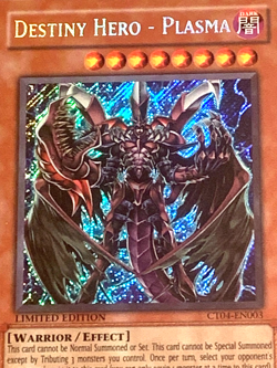 yugioh Destiny Hero Plasma CT04-EN003 Secret Rare Limited Edition Near Mint - Image 4