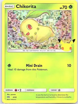 Chikorita - 2/25 Holo McDonald's 25th Anniversary Promos - Pokemon Card - NM - Image 1