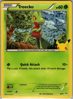 Treecko - 3/25 Holo McDonald's 25th Anniversary Promos - Pokemon Card - NM - Image 1