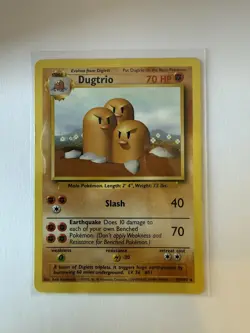 Dugtrio 19/102 - Base Set - Pokemon Card - WOTC - LP - Image 1