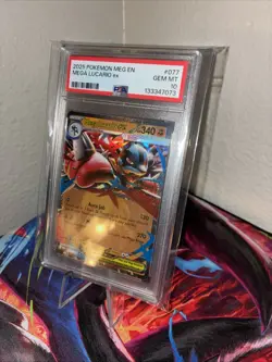 2025 POKEMON MEG EN-MEGA EVOLUTION #077 MEGA LUCARIO EX PSA 10 - Image 1
