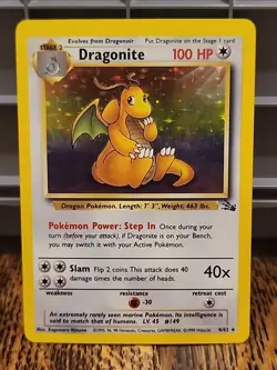 Pokemon TCG Dragonite 4/62 Fossil Unlimited Holo Rare - Image 4