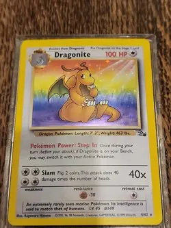 Pokemon TCG Dragonite 4/62 Fossil Unlimited Holo Rare - Image 5