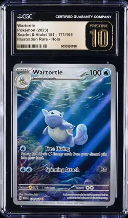 2023 POKEMON 151 #171/165 WARTORTLE CGC 10 - Image 1