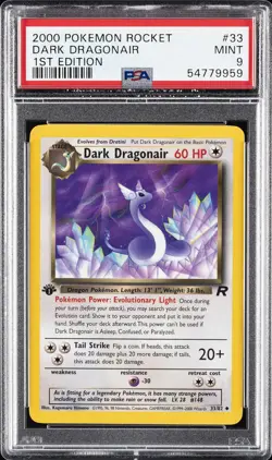 2000 POKEMON ROCKET 1ST ED #33 DARK DRAGONAIR PSA 9 - Image 1