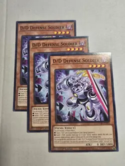 3x D/D Defense Soldier 1st Edition Common DOOD-EN002 Yu-Gi-Oh! - Image 1