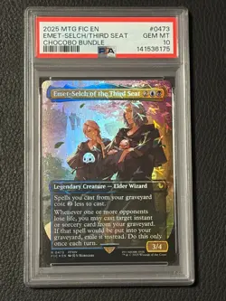 MTG Final Fantasy 0473 Emet-Selch of the Third Seat Chocobo Track Foil PSA 10 - Image 1