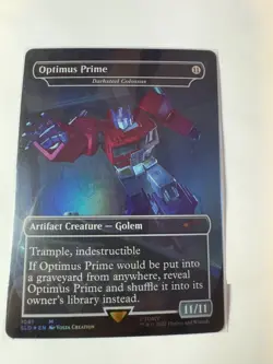 MTG Optimus Prime Darksteel Colossus *BORDERLESS FOIL* Secret Lair 1081 NM - Image 1
