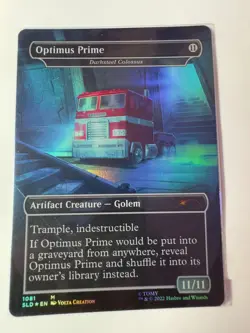 MTG Optimus Prime Darksteel Colossus *BORDERLESS FOIL* Secret Lair 1081 NM - Image 2