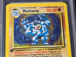 Vintage Pokemon Machamp Holo Rare Base Set 8/102 1st Edition PSA 7 - Image 2