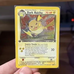 Pokemon TCG Dark Raichu 1st Edition Team Rocket Secret Rare Holo 83/82 70 MP - Image 1