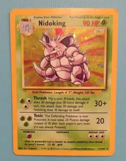 Pokemon Vintage Holo Nidoking Base Set 11/102 WotC 1999 - Image 1