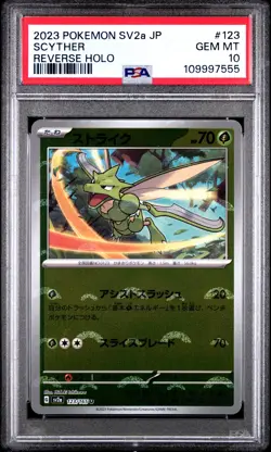2023 POKEMON JPN SV2A-POKEMON 151 REVERSE HOLO #123 SCYTHER PSA 10 - Image 1