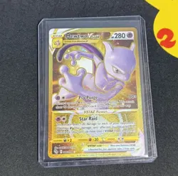 MEWTWO V-STAR 086/078 Secret Rare Gold Pokemon Go - Image 3