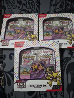 2023 Pokemon Scarlet & Violet 151 Alakazam EX Collection Box Factory Sealed X 3 - Image 1