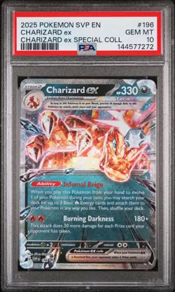 2025 POKEMON SVP EN-SV BLACK STAR PROMO #196 CHARIZARD EX PSA 10 - Image 1