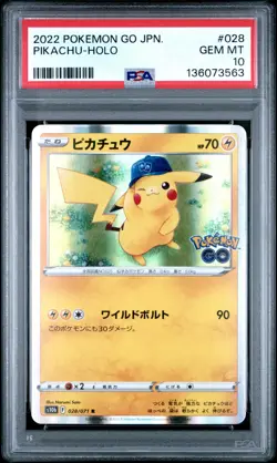 2022 POKEMON GO JPN #028 PIKACHU-HOLO PSA 10 - Image 1