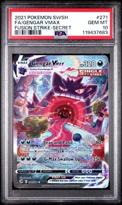 Gengar VMAX Alt Art 2021 Pokemon SWSH Fusion Strike 271/264 Alternate Art PSA 10 - Image 1