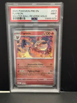 Pokemon TCG - Flareon Masterball Pattern 13/131 - Prismatic Evolutions - PSA 9 - Image 1