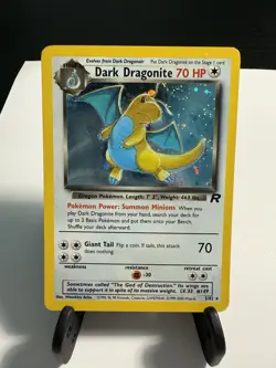 Dark Dragonite SWIRL Pokemon Team Rocket 1999-2000 5/82 LP - Image 2