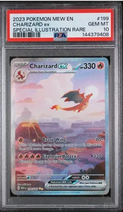 2023 POKEMON MEW EN-151 SPECIAL ILLUSTRATION RARE #199 CHARIZARD EX PSA 10 - Image 1
