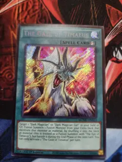Yu-Gi-Oh The Gaze of Timaeus Secret Rare 1st Edition Near Mint MZMU PACK FRESH - Image 1