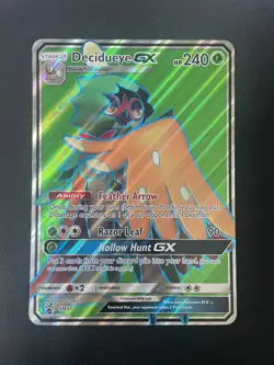POKEMON PROMO CARD - JUMBO DECIDUEYE GX SM37 20cm X 14cm!!! FULL ART (HOLO) NM - Image 1